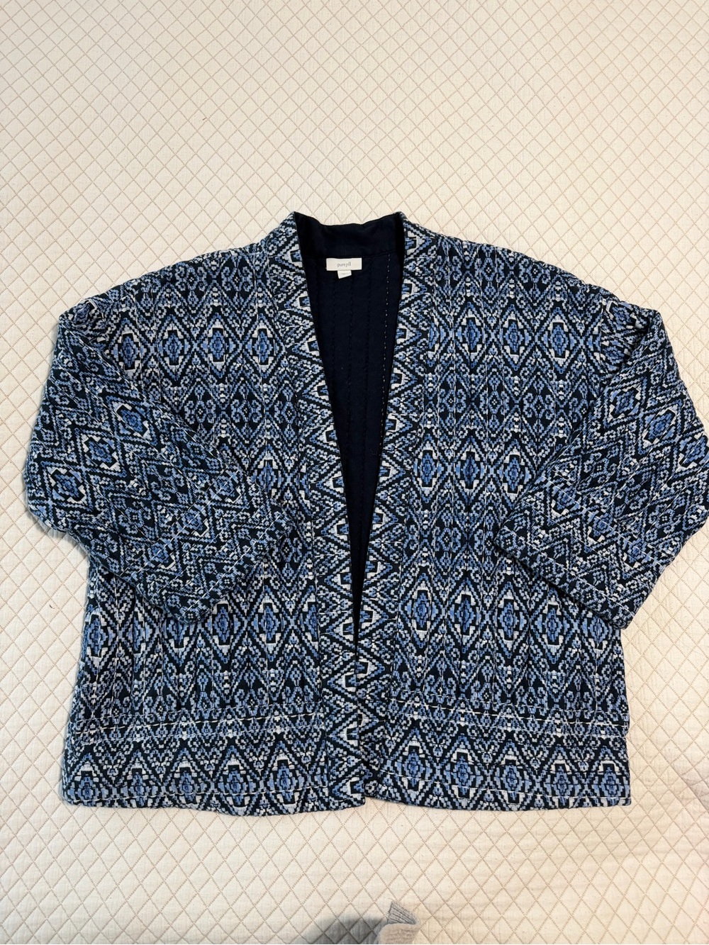 Pure Jill J. Jill Quilted Cotton Geometric Print Jacket XL